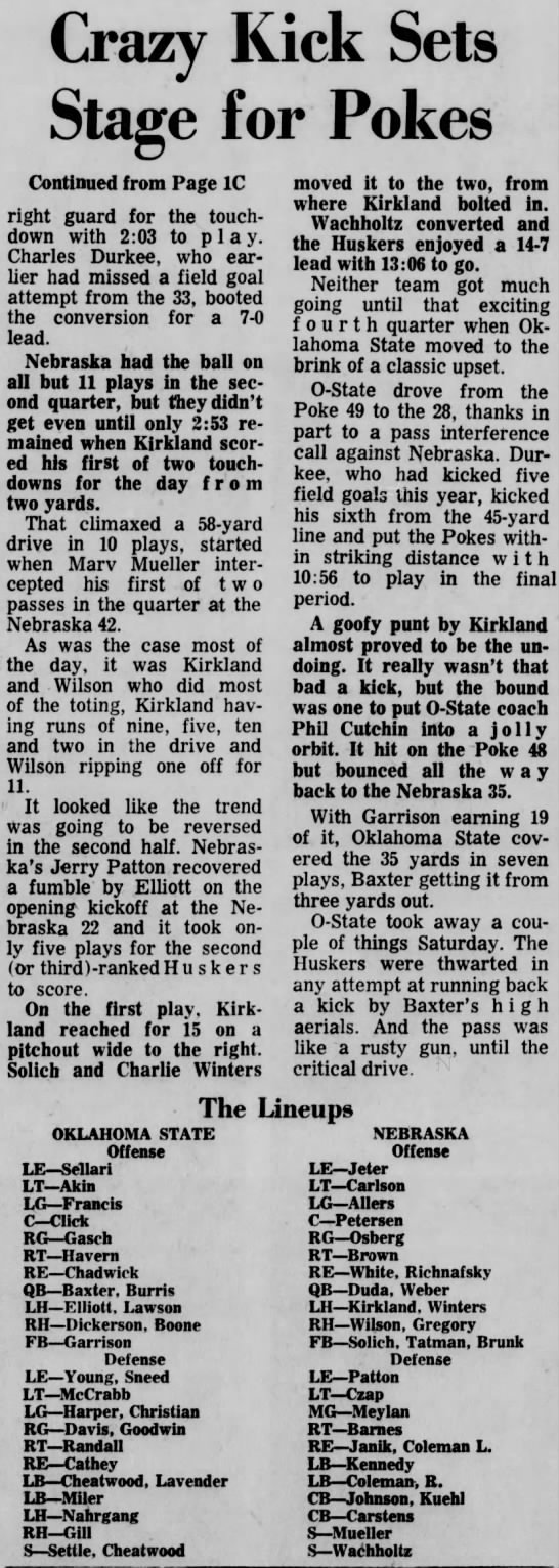 1965 Nebraska-Oklahoma State football, part 2 - 