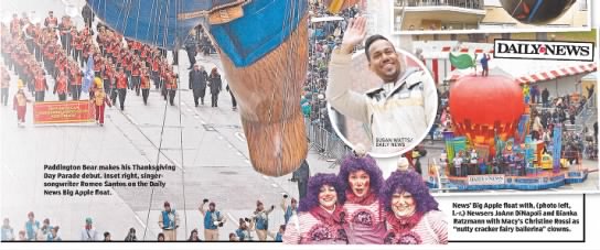 Romeo Santos on the Big Apple float in Thanksgiving parade (2014). - 