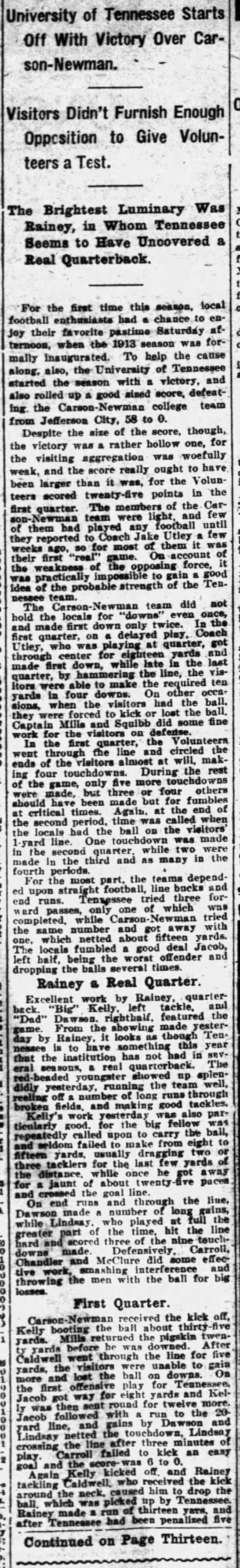 Football season of 1913 is formally ushered in - 