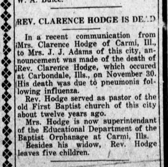 Clipping from The Johnson City Staff