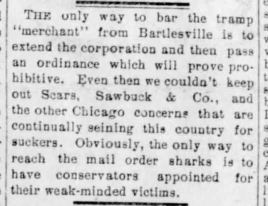 Sears, Sawbuck & Co. nickname (1901). - 