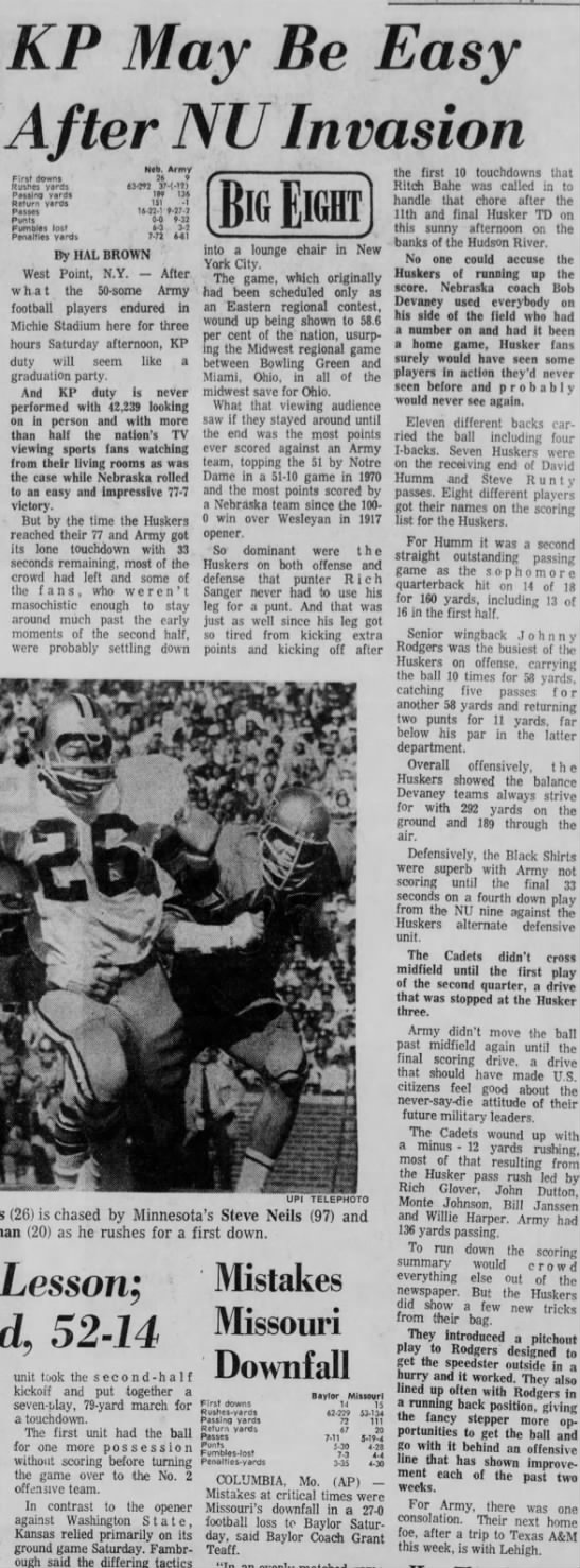 1972 Nebraska-Army football part 3 - 