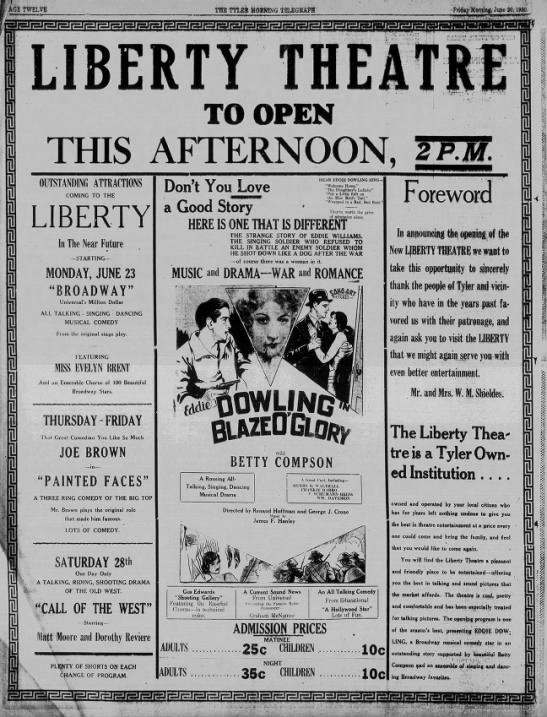 Liberty theatre opening - 