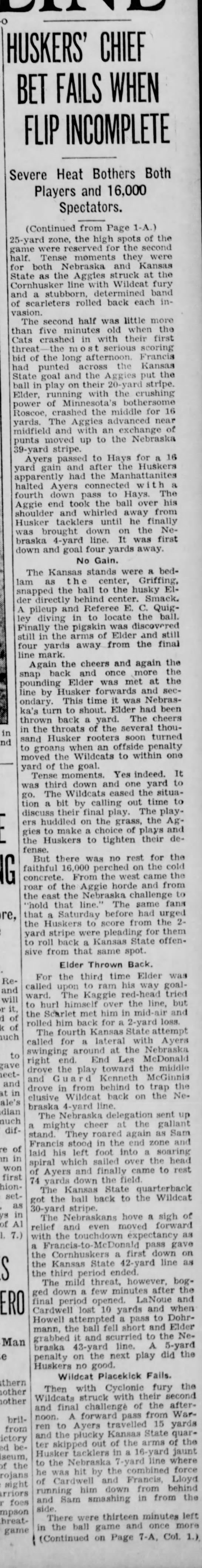 1935 Nebraska-Kansas State football, part 2 - 