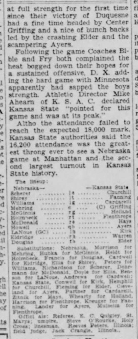 1935 Nebraska-Kansas State football, part 4 - 