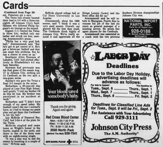 Loy McBride - Aug. 29, 1988 - Greatest21Days.com - 
