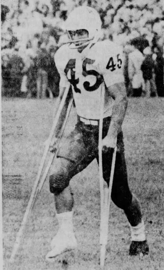 1963 Nebraska Minnesota football, Frank Solich broken ankle - 