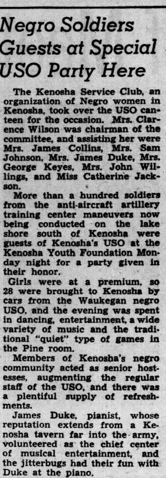 Kenosha 1943 Party - 