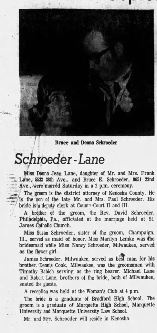 Marriage of Lane / Schroeder - 