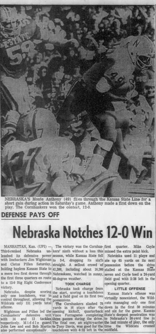 1975 Nebraska-Kansas State UPI - 