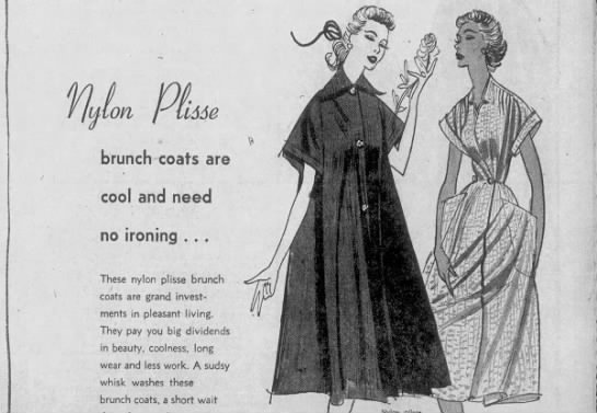 1952 ad for "brunch coats" - 