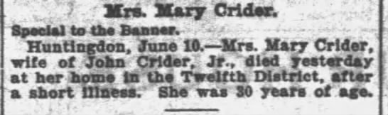 Obituary for Mary Crider