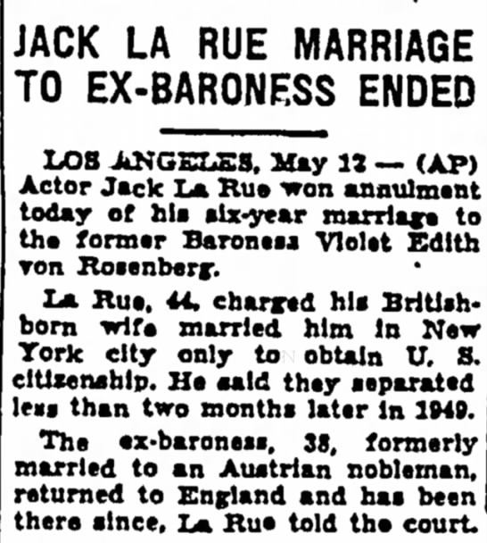 Jack La Rue annulment - 