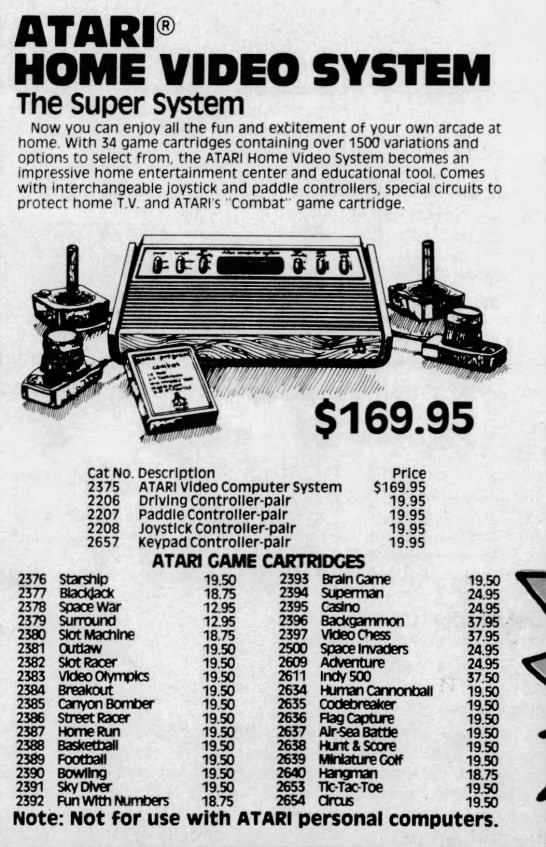 Atari 2600: 3-D Tic-Tac-Toe, Circus, Adventure, and more (Jul 20, 80) - 