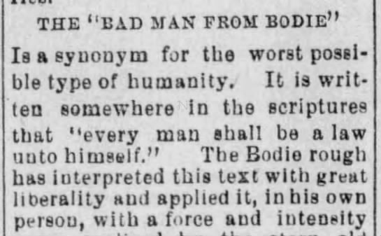 The Bad Man From Bodie - 