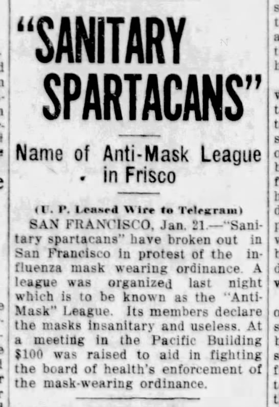 Sanitary Sparticans
Anti-Mask League - 