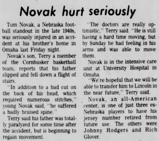 1976 Tom Novak bad fall - 