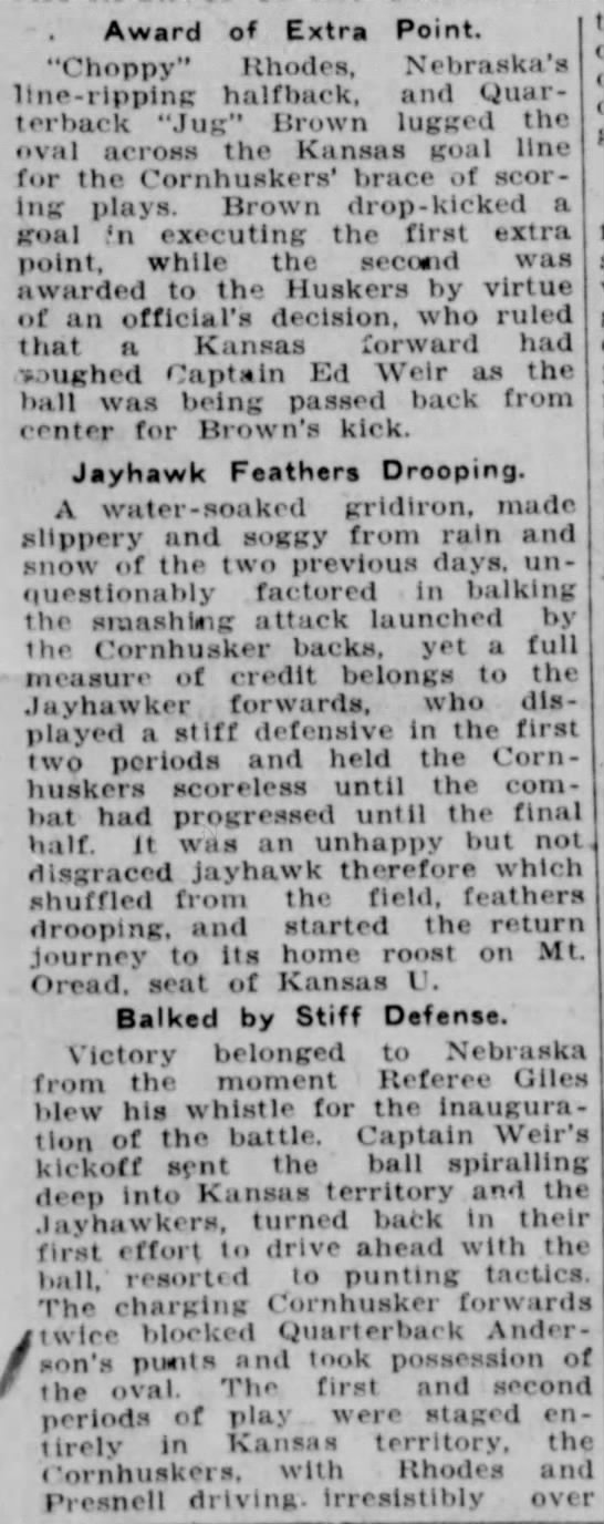 1925 Nebraska-Kansas football, part 2 - 