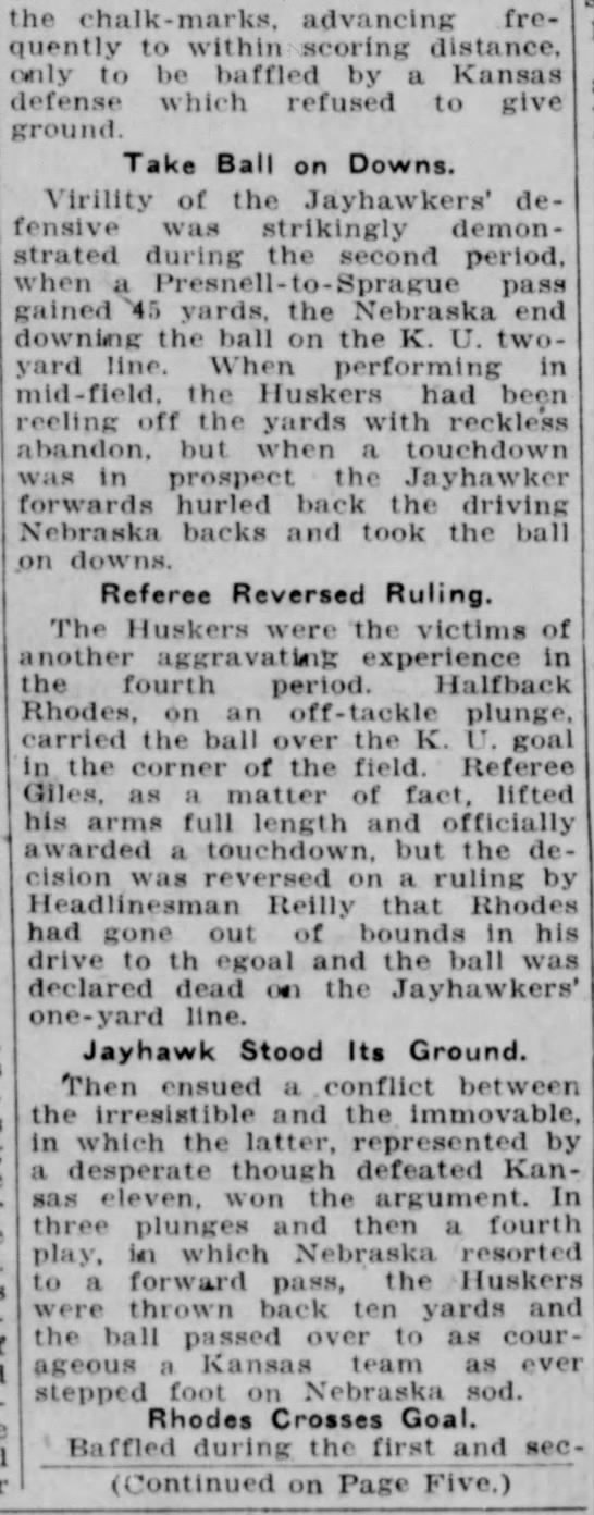 1925 Nebraska-Kansas football, part 3 - 
