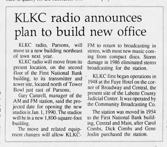 KLKC radio announces plan to build new office - 