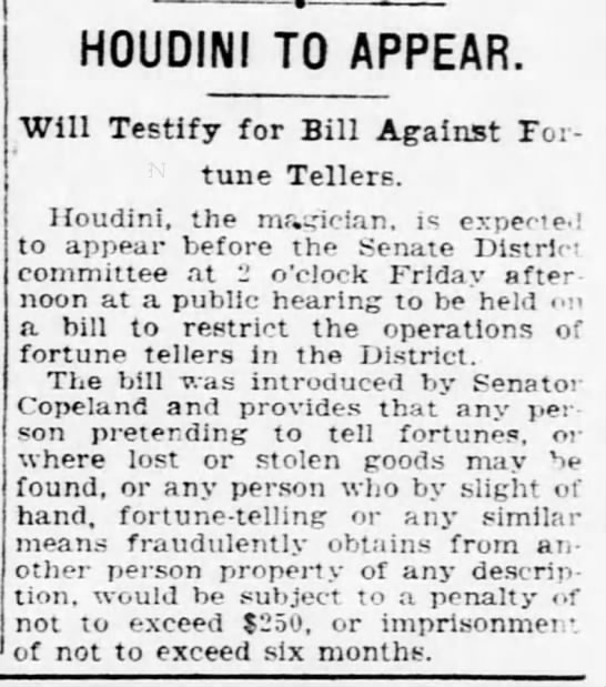 Summary of Houdini's proposed bill - 