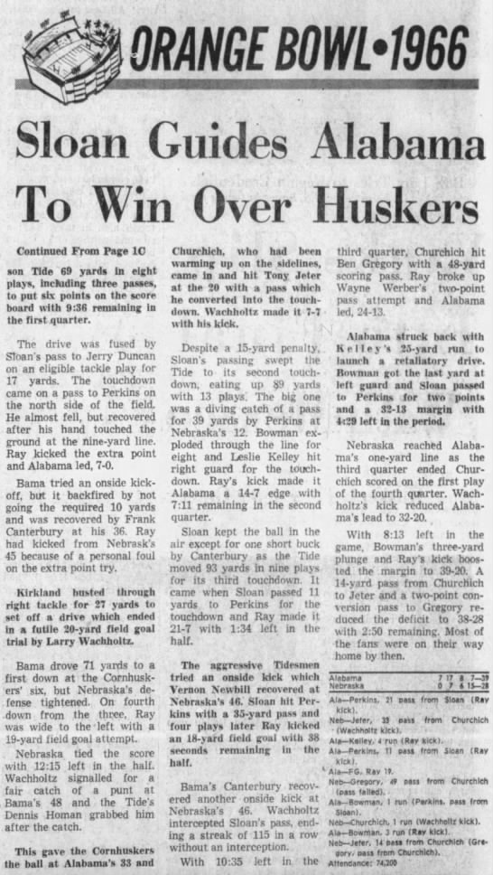1966 Orange Bowl, Miami Herald 2 - 
