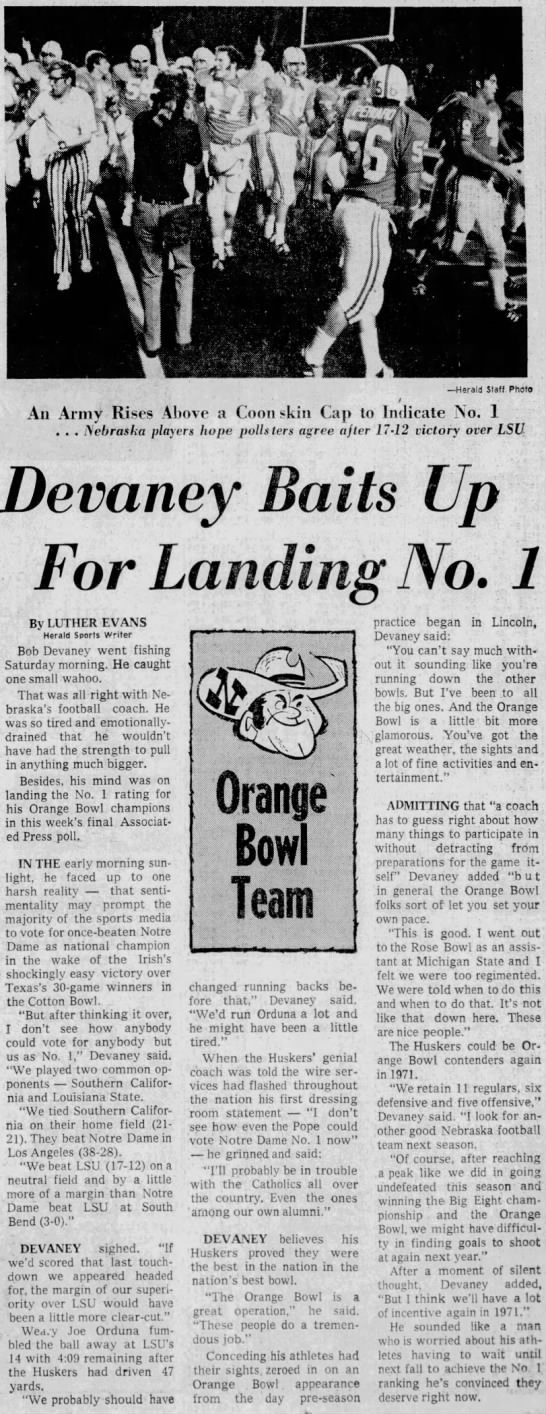 1971.01.02 Devaney day after Orange Bowl - 