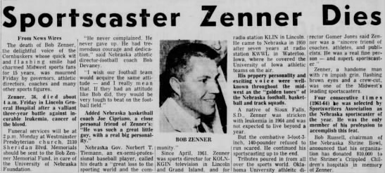 1967 Bob Zenner death - 