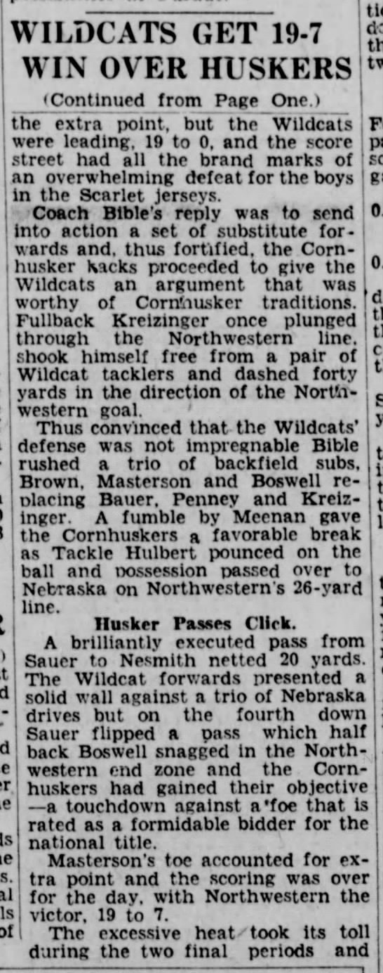 1931 Nebraska-Northwestern, part 3 - 