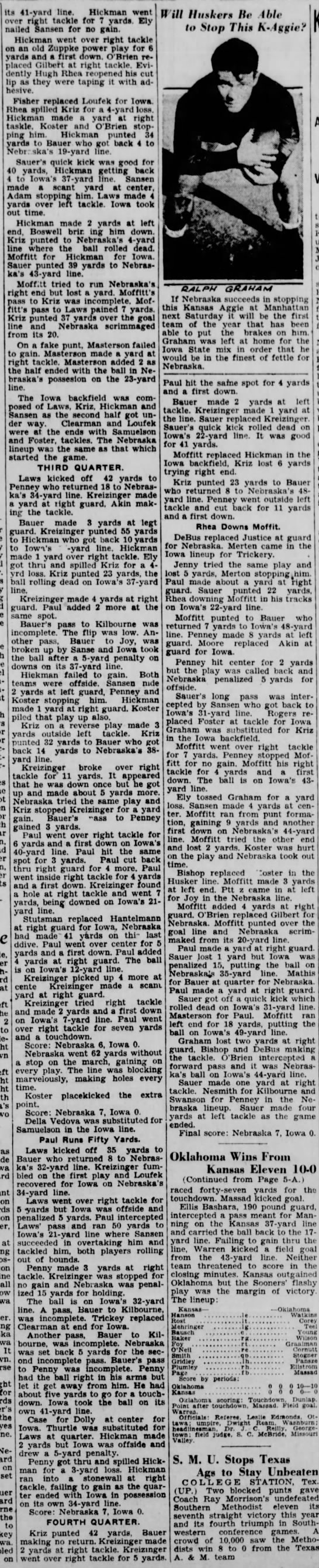 1931 Nebraska-Iowa play by play part 2 - 