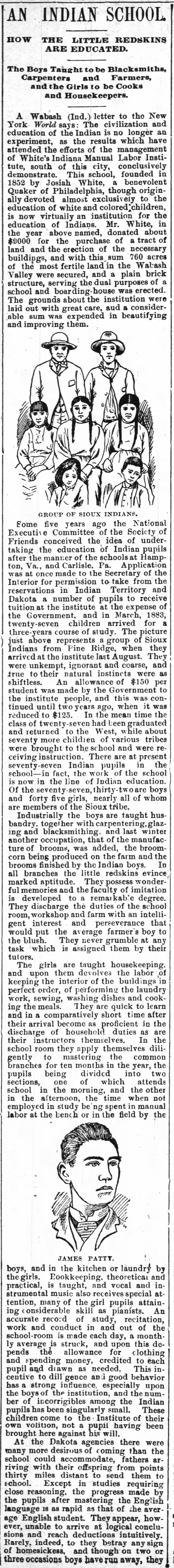 An Indian School - White's Indiana Manual Labor Institute - Coppock - 