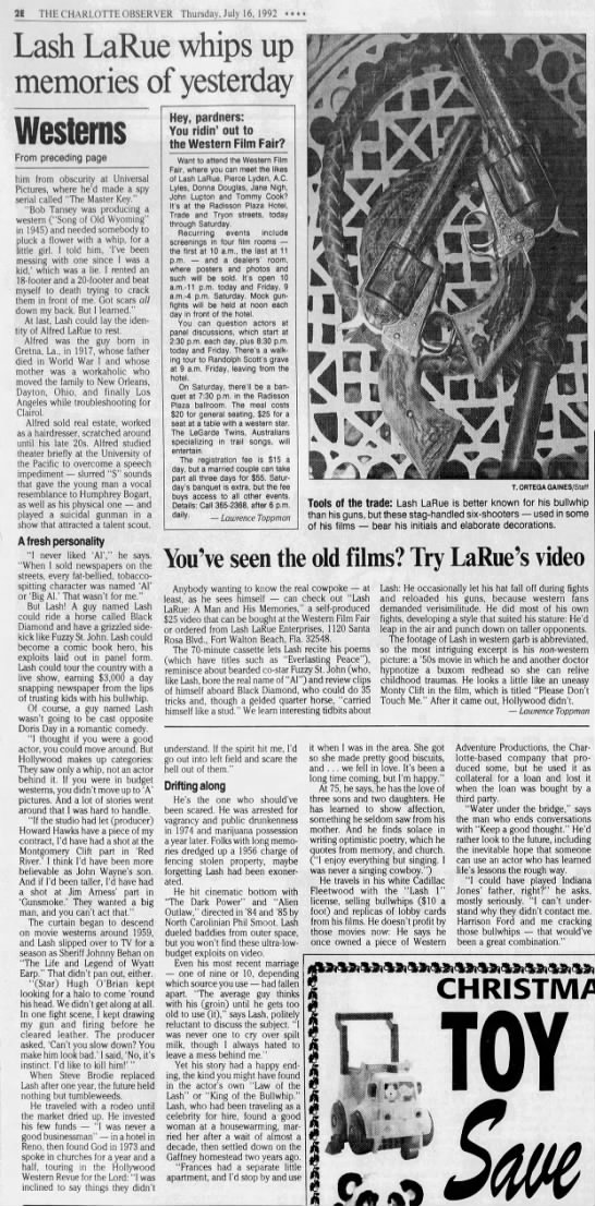 1992 Lash LaRue interview - page 2 - 