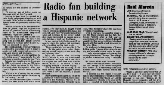 Radio fan building a Hispanic network - 
