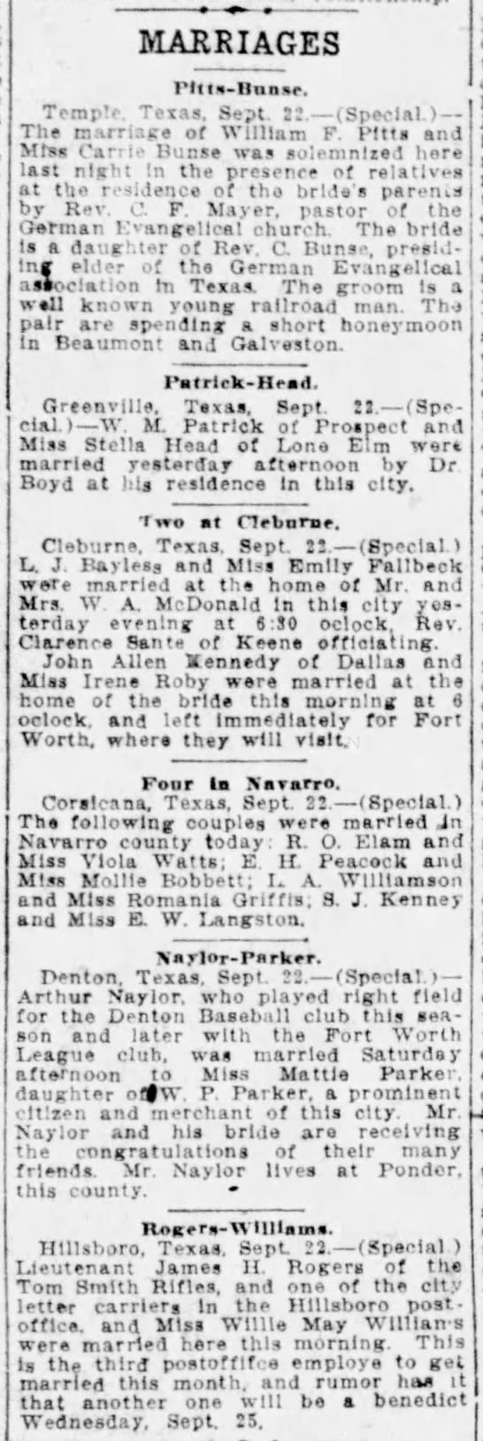 Marriage Announcements - 1907 - 