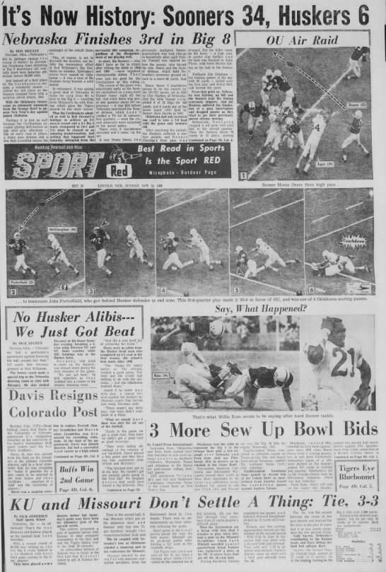 1962 Nebraska-Oklahoma football, LJS1 - 