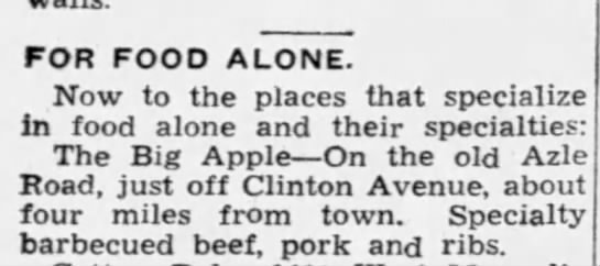 Big Apple restaurant of Fort Worth, TX (1941). - 