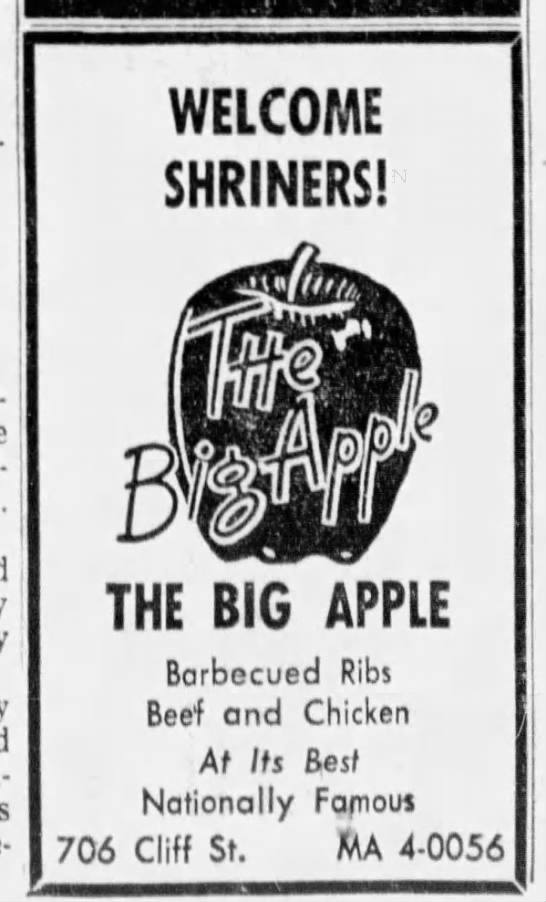 Big Apple restaurant in Fort Worth, TX (1957). - 