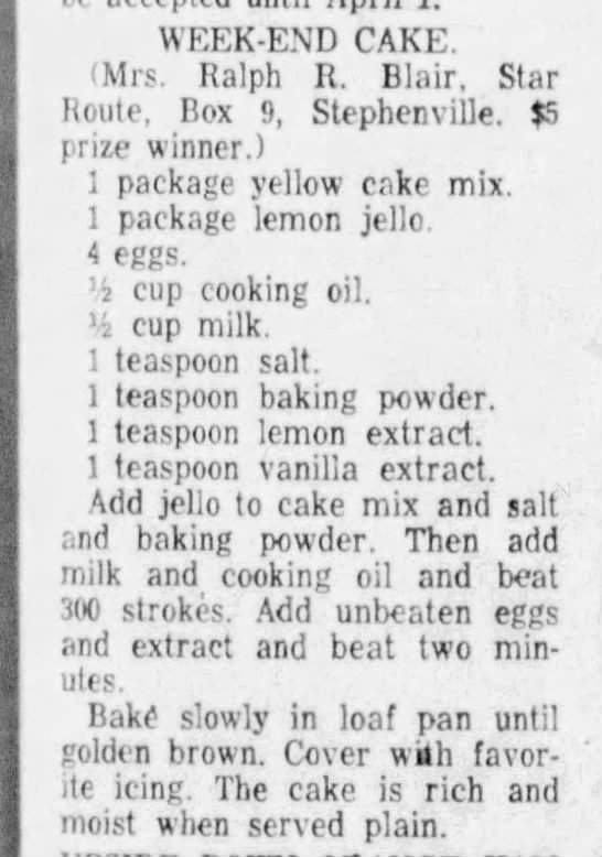 Week-End Cake (1959) - 