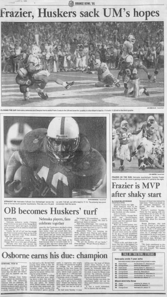 1995 Orange Bowl, Miami Herald 3 - 