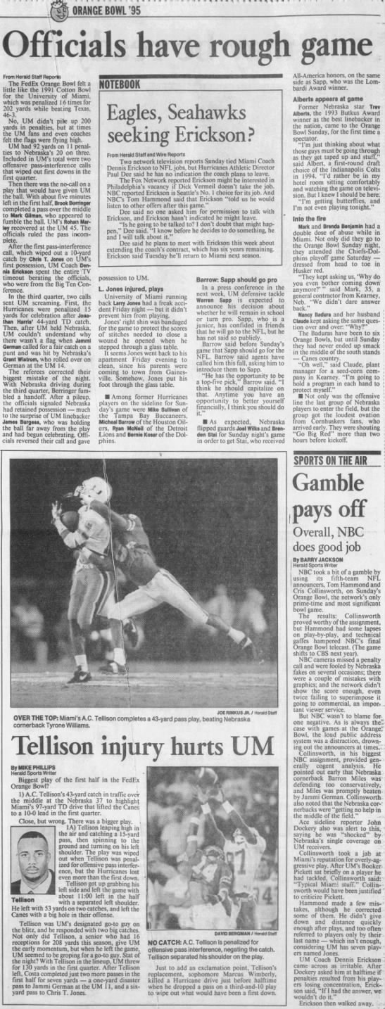 1995 Orange Bowl, Miami Herald 2 - 
