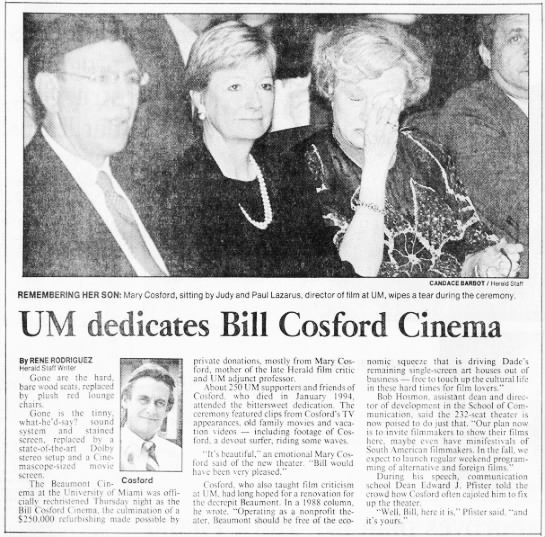 Bill Cosford Cinema opening - 