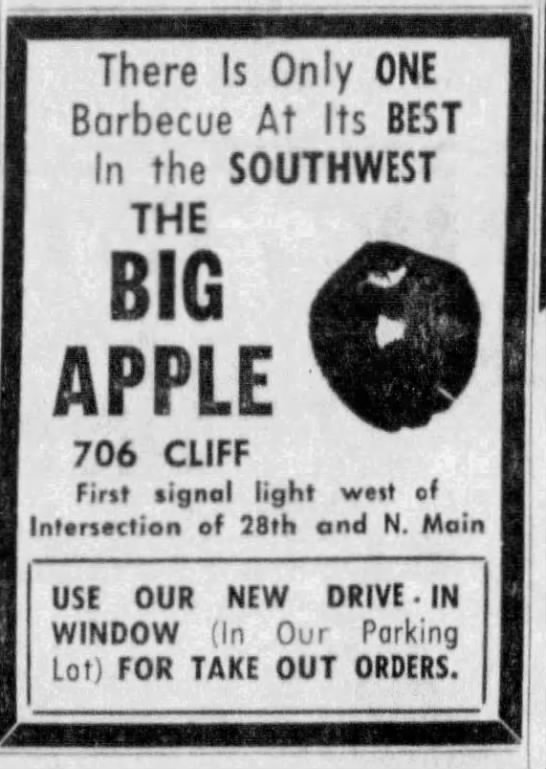 Big Apple restaurant in Fort Worth, TX (1960). - 