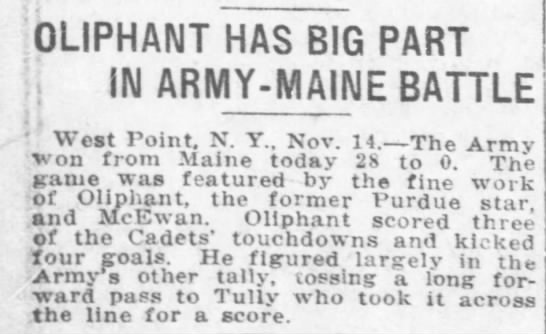 Oliphant Has Big Part in Army-Maine Battle - 