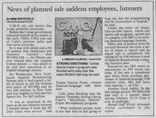 News of planned sale saddens employees, listeners - 
