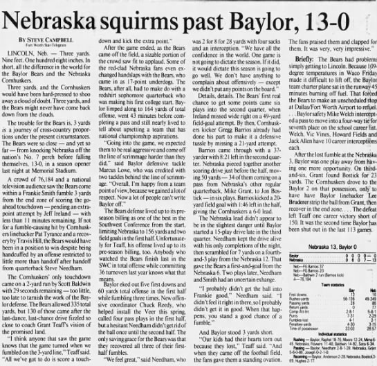 1990 Nebraska-Baylor, FtW S-T - 