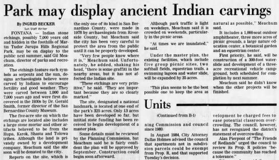 Ancient Indian site at Jurupa Hills Regional Park, Jul 31, 1985. - 