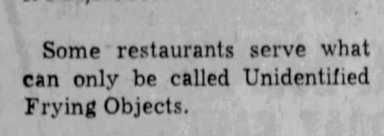 Unidentified Frying Objects (1957). - 