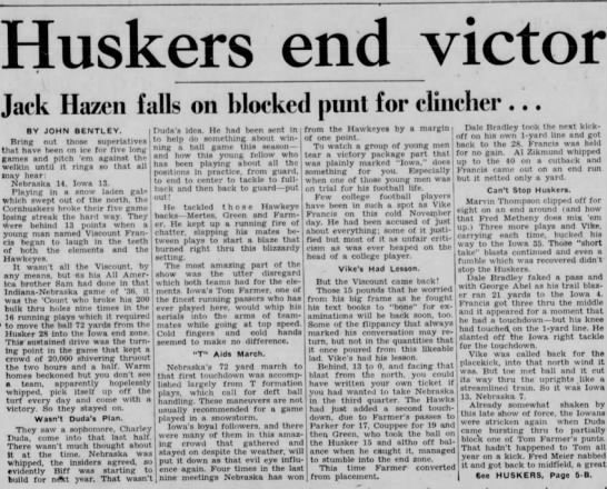 1941 Nebraska-Iowa football, part 1 - 