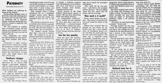 Paternity scam has officials reviewing hundreds of tests PART 2 (Raleigh News & Observer 8/3/1995) - 