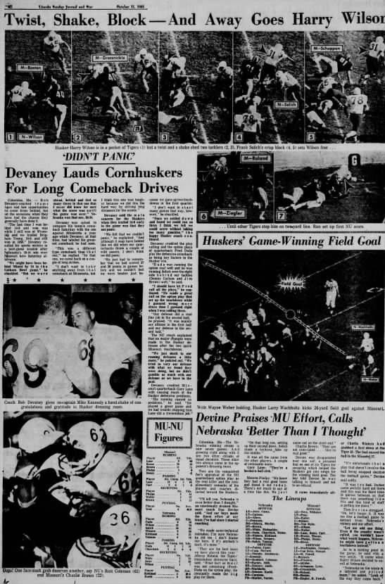 1965 Nebraska-Missouri football photos - 